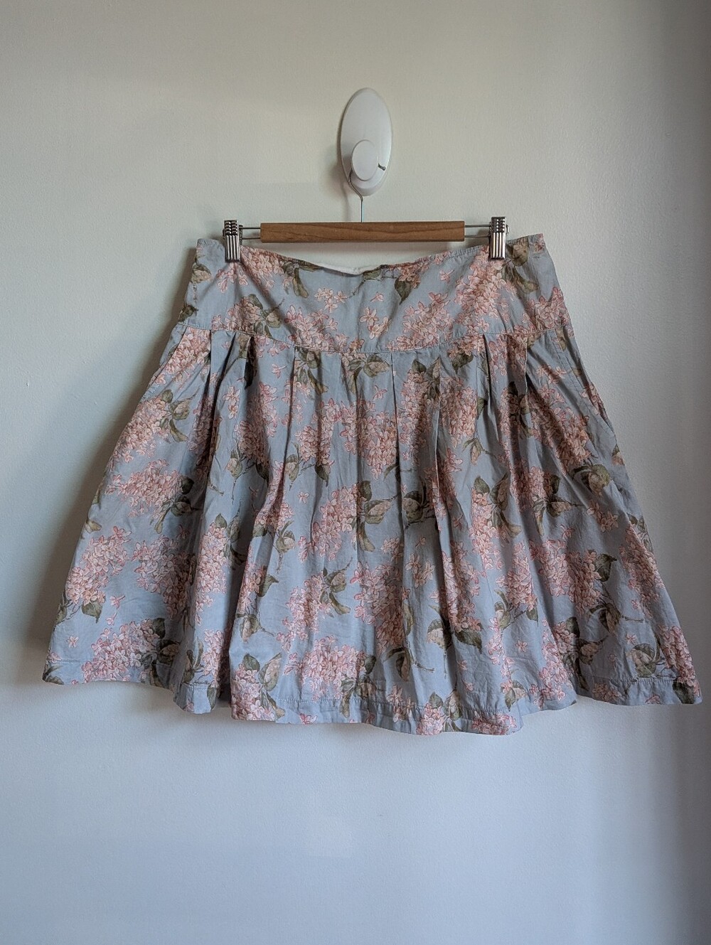 LIBERTY TILLEY Pink Blue Cotton Dainty Preppy Floral Pleated Mini Skirt Size 12